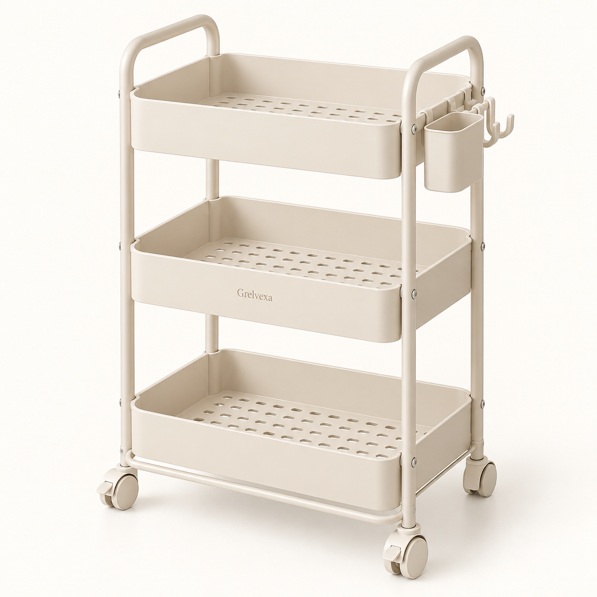 Grelvexa Mira 3-Tier Rolling Storage Cart