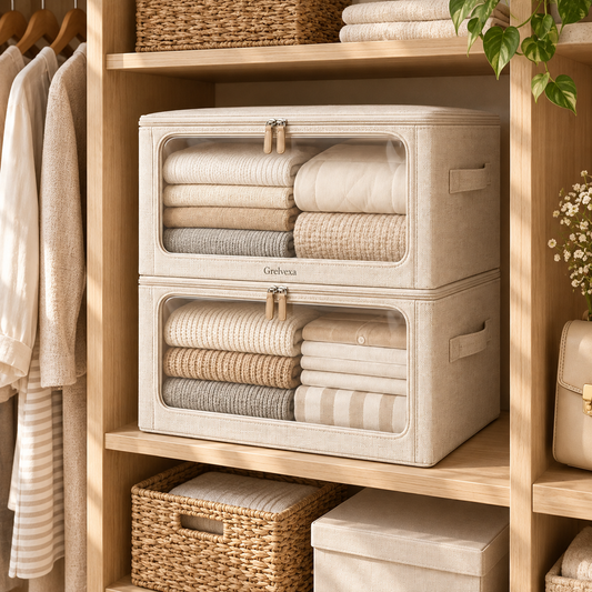 Grelvexa HavenView Foldable Closet Storage Box – Set of 2