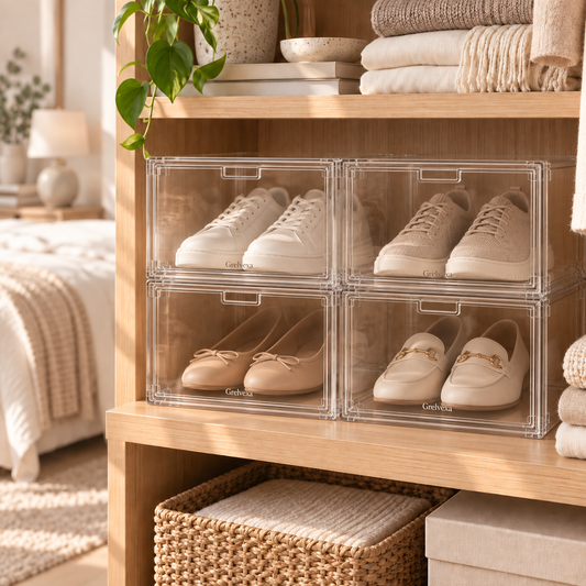 Grelvexa ClearNest Stackable Shoe Organizer