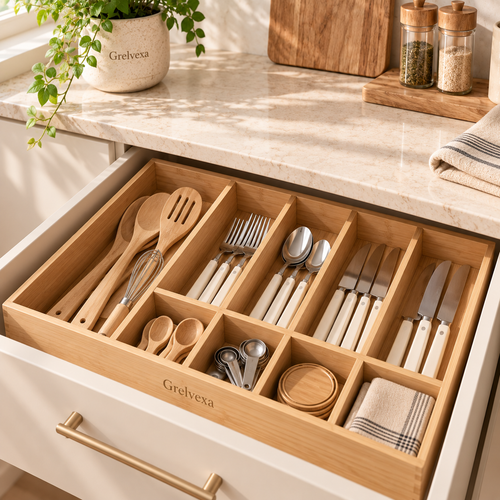 Grelvexa Alder Bamboo Drawer Organizer