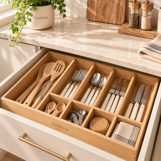Grelvexa Alder Bamboo Drawer Organizer
