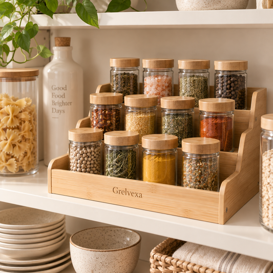 Grelvexa Sora Bamboo Tiered Spice Organizer